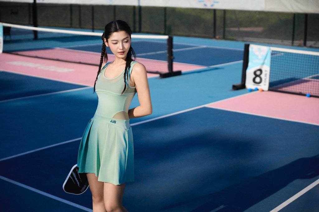 FLORAL MESH DRESS GREEN